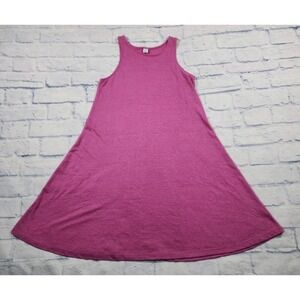 Old Navy WOMENS SZ S Swing Tank Dress Knit Pink Sleeveless Pullover Linen Blend